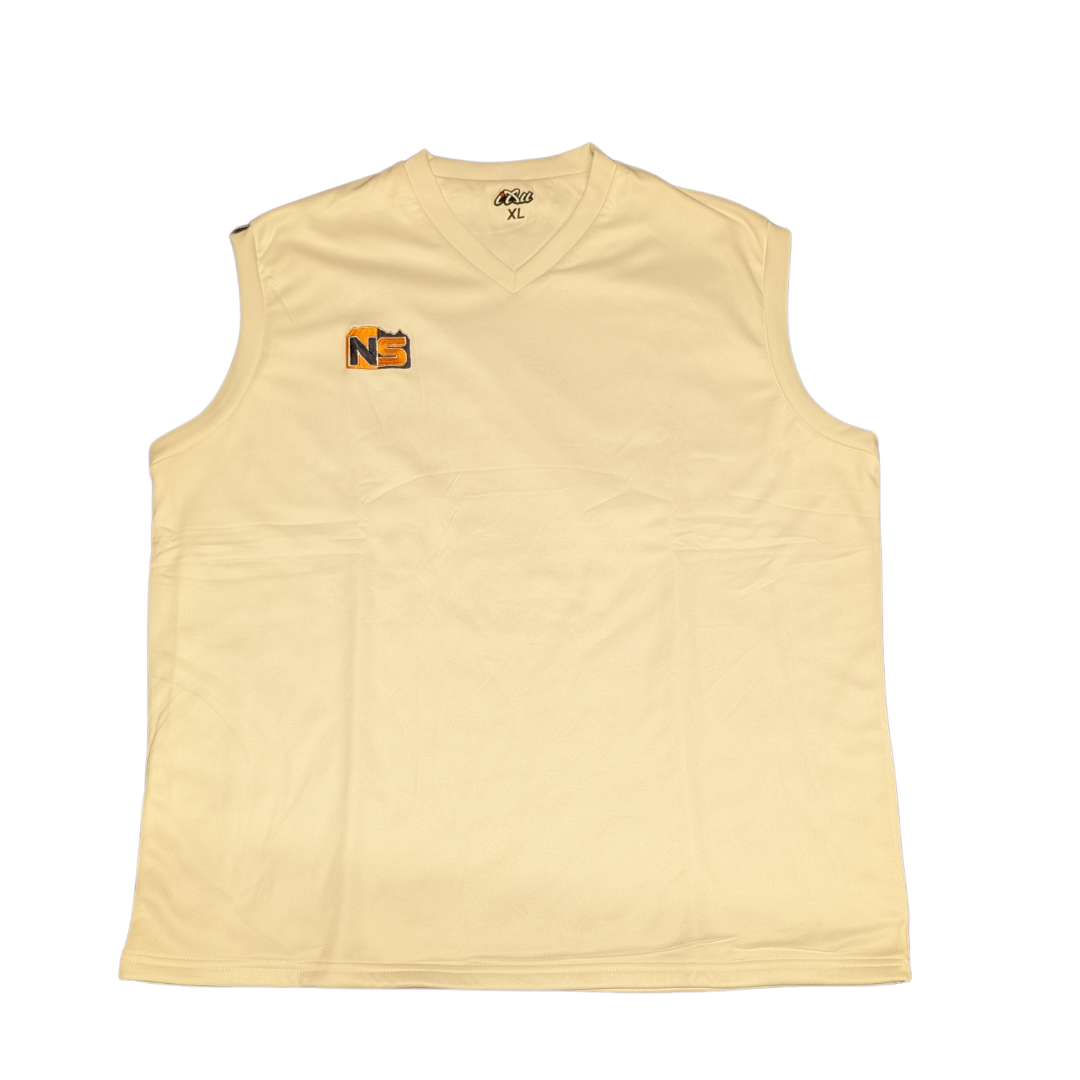 NS White Cricket Jumper - Sleeveless and Full Sleeve