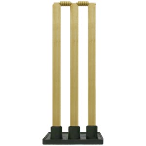 Wooden Stumps with Rubber Base Set